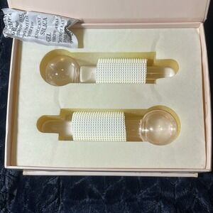 Monat Glass Refreshing Facial globes 2 Piece Not Used Box puppy chewed small